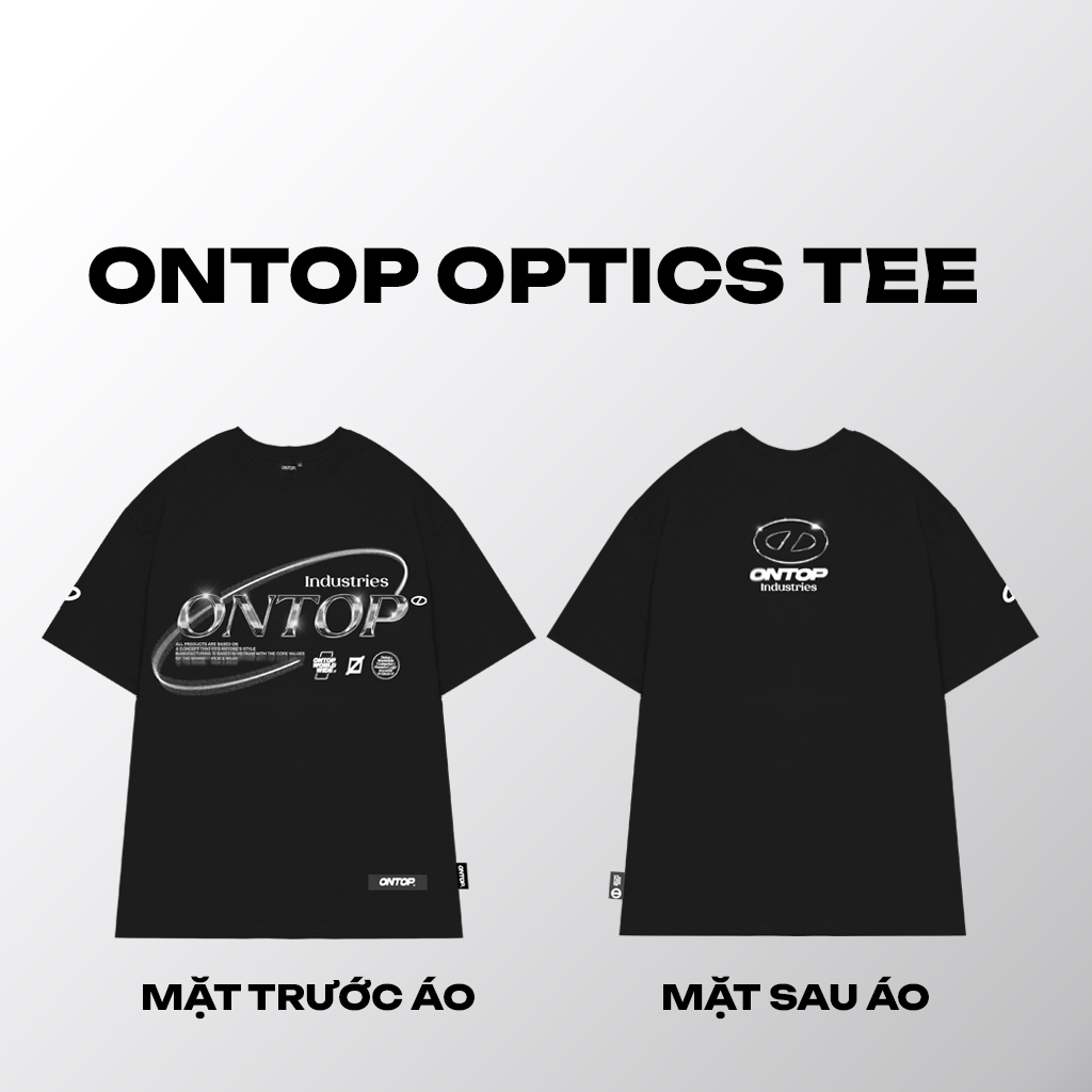 Áo thun form rộng tay lỡ màu đen local brand ONTOP Tee Optics | O23-T2