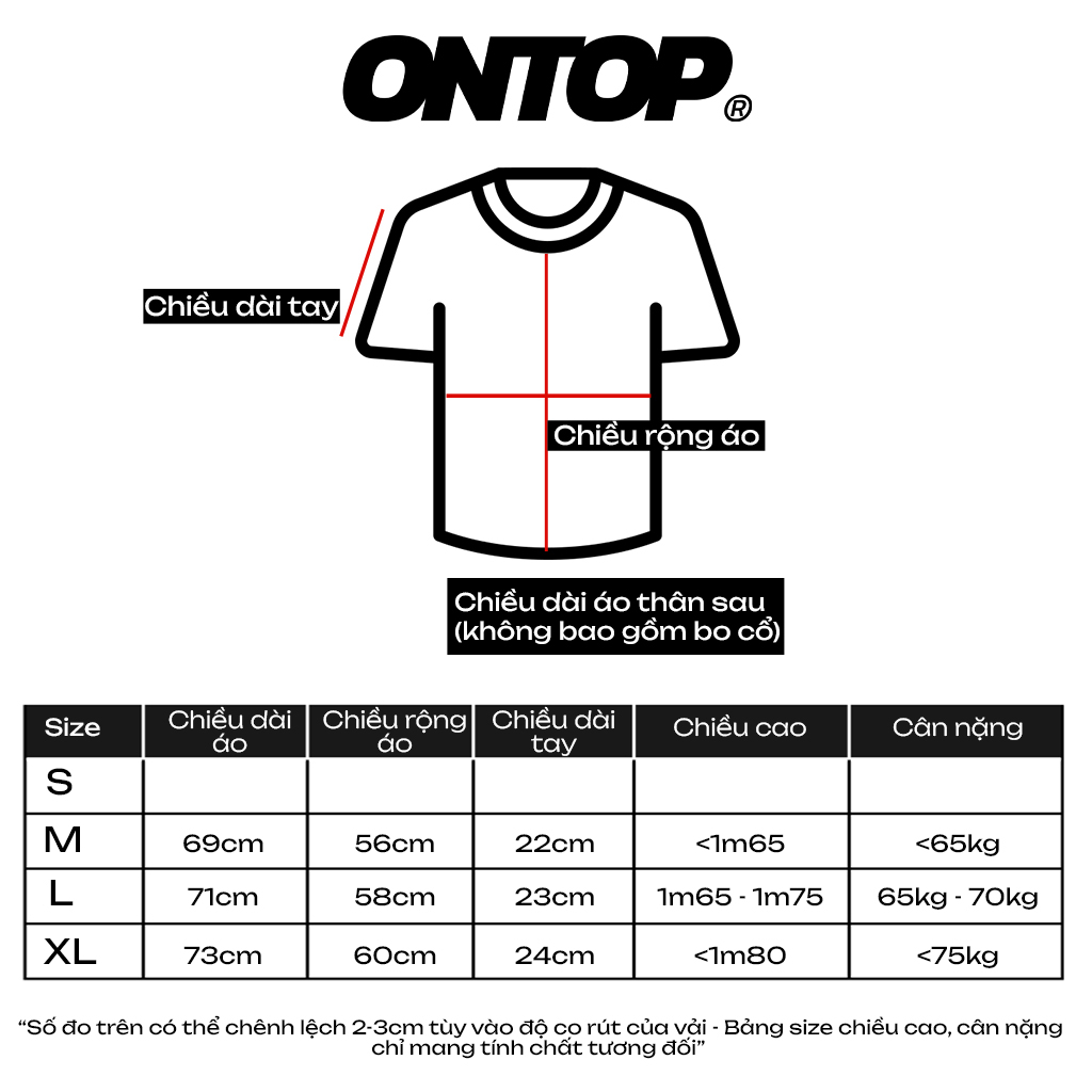Áo thun form rộng tay lỡ màu đen local brand ONTOP Tee Optics | O23-T2
