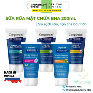 Gel Rửa Mặt Compliment No Problem Salicylic Acid giảm mụn & làm sạch sâu 200mL