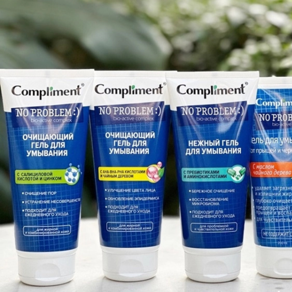 Gel Rửa Mặt Compliment No Problem Salicylic Acid giảm mụn & làm sạch sâu 200mL