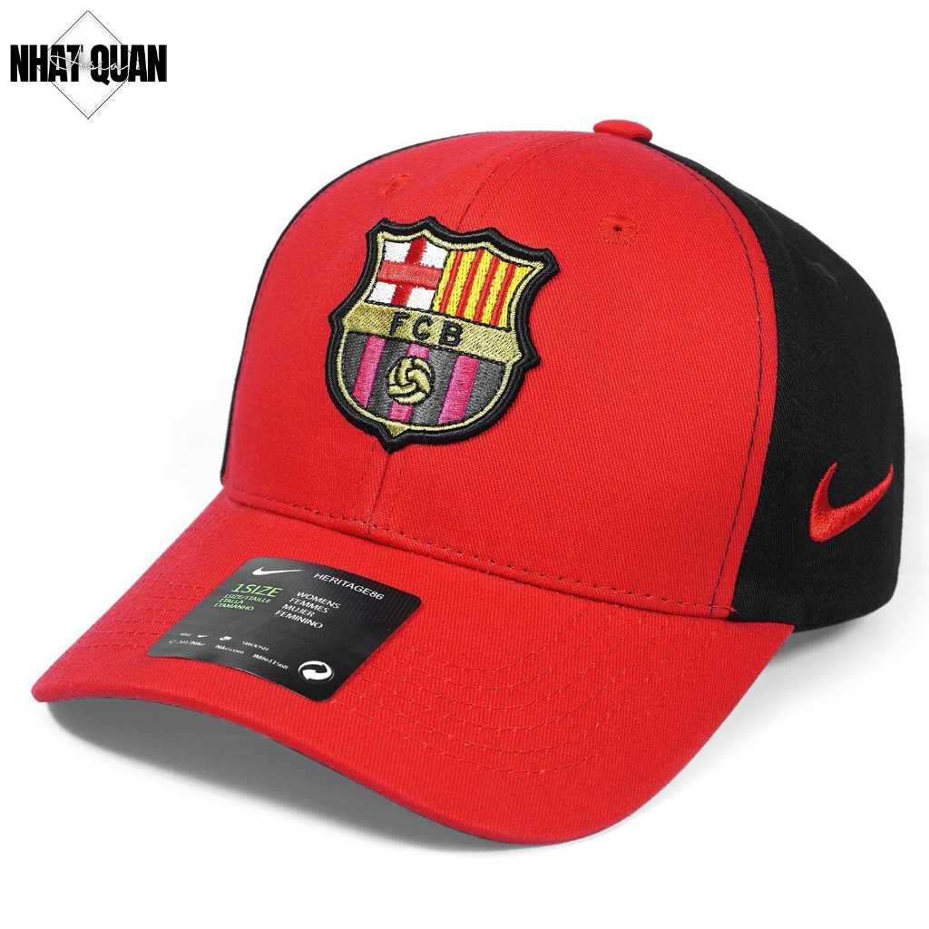 Mũ lưỡi trai câu lạc bộ Barcelona FCB đỏ đen kaki cotton - Nhật Quân Asia nhatquanasia