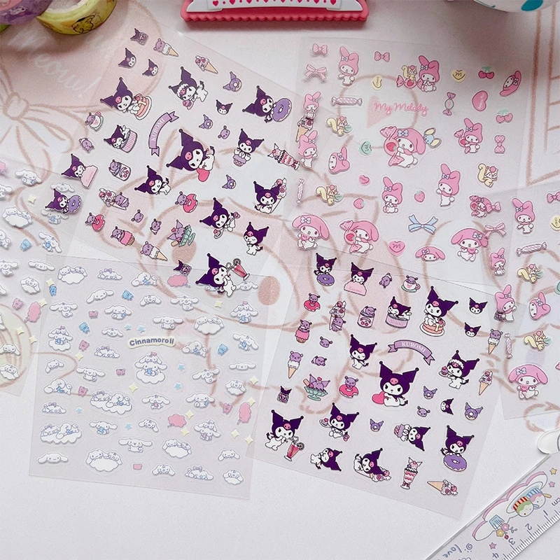 Miếng Dán Trong Suốt Họa Tiết Hoạt Hình Sanrio Dễ Thương Chống Thấm Nước Trang Trí