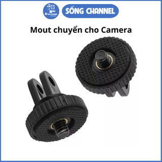 [Rẻ Nhất] Phụ kiện camera hành trình - Mount chuyển cho Camera gắn từ khung vào gậy, tripod, chân đế (Đen)