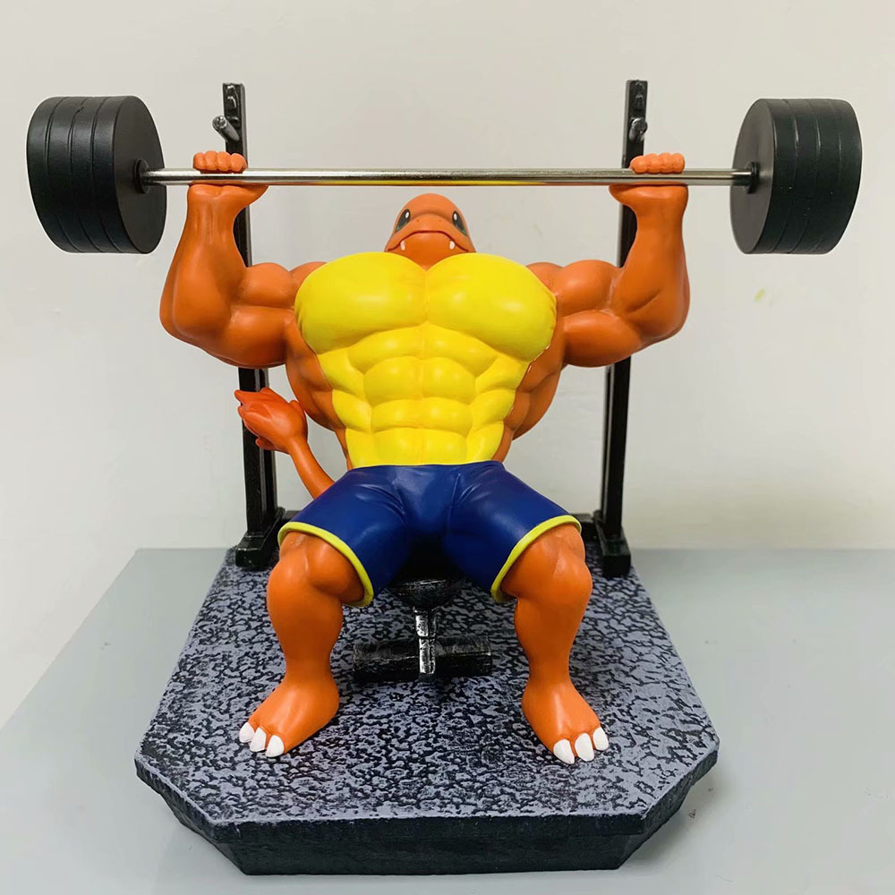 Mô Hình Pokemon Cơ Bắp Tập Thể Hình, Pikachu, Charmander, Jenny Rùa, Ếch Hạt, Cao 17cm, Decor Trang Trí, Quà Tặng Cho Bé