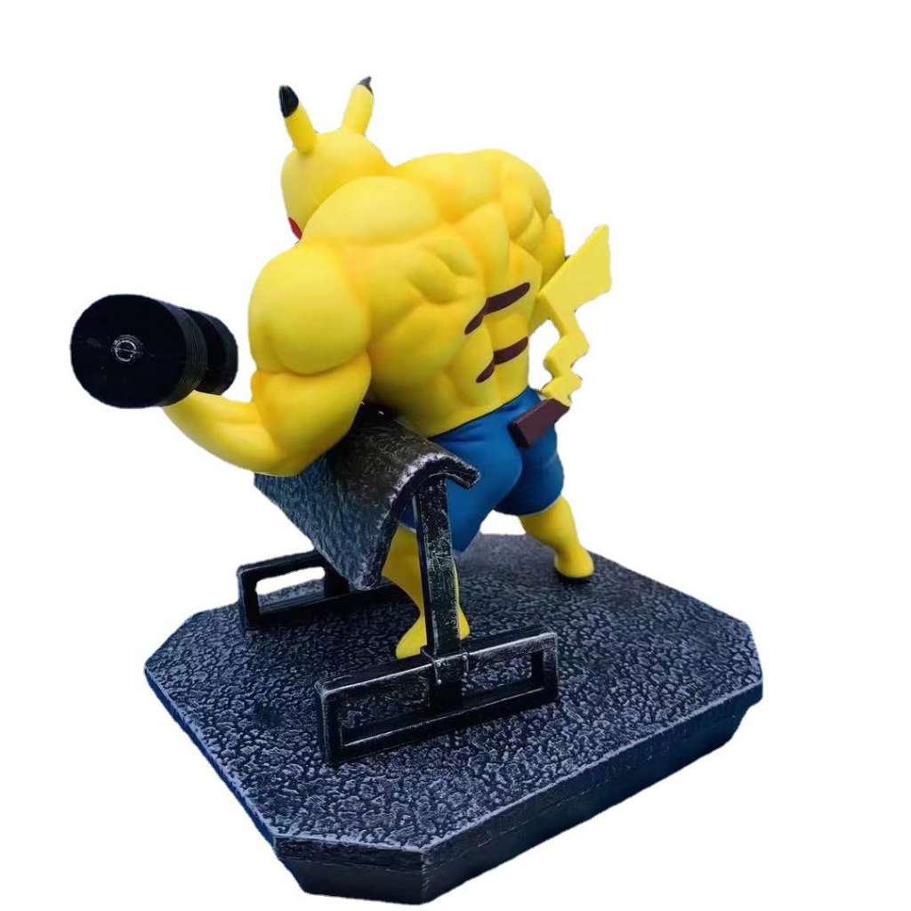 Mô Hình Pokemon Cơ Bắp Tập Thể Hình, Pikachu, Charmander, Jenny Rùa, Ếch Hạt, Cao 17cm, Decor Trang Trí, Quà Tặng Cho Bé