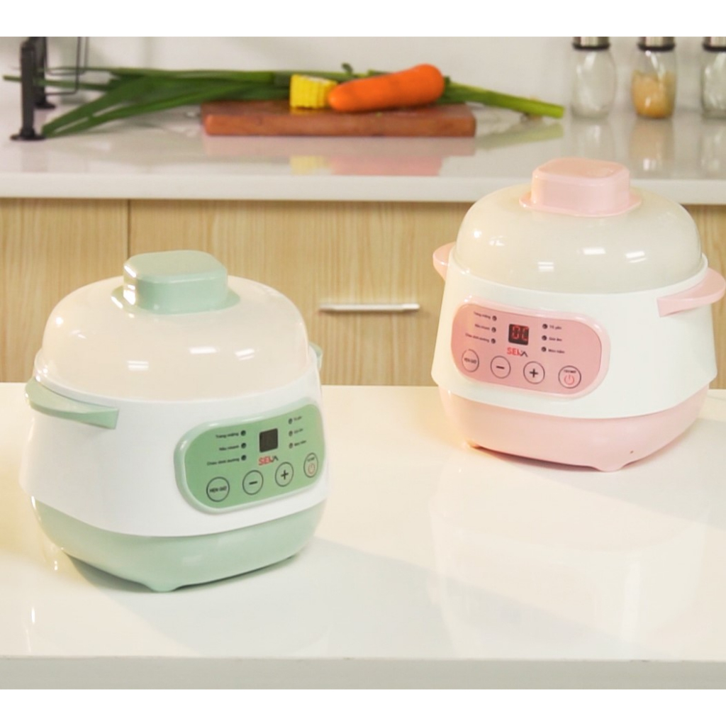 Nồi Nấu Cháo Chậm Ăn Dặm Đa Năng Có Xửng Hấp SEKA Bảo Hành 12 Tháng, Nồi Hầm Chưng Yến Cách Thuỷ Dung Tích 1Lít