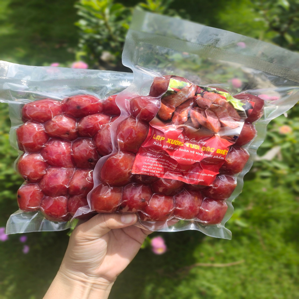 Lạp Xưởng Hồ Lô Mini,lạp xưởng tươi hồ lô mini,lạp sườn Đặc Sản Cai Lậy Nạc 85% ít mỡ chuẩn vị