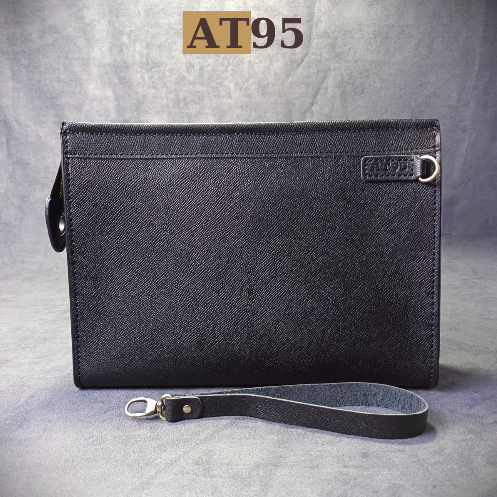 Ví nam cầm tay clutch da bò thật thương hiệu W