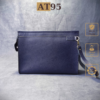 Ví nam cầm tay clutch da bò thật thương hiệu W