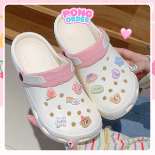 Dép sục, dép cross nữ charm bóng cute chính hãng xixitiao đế cao 3cm