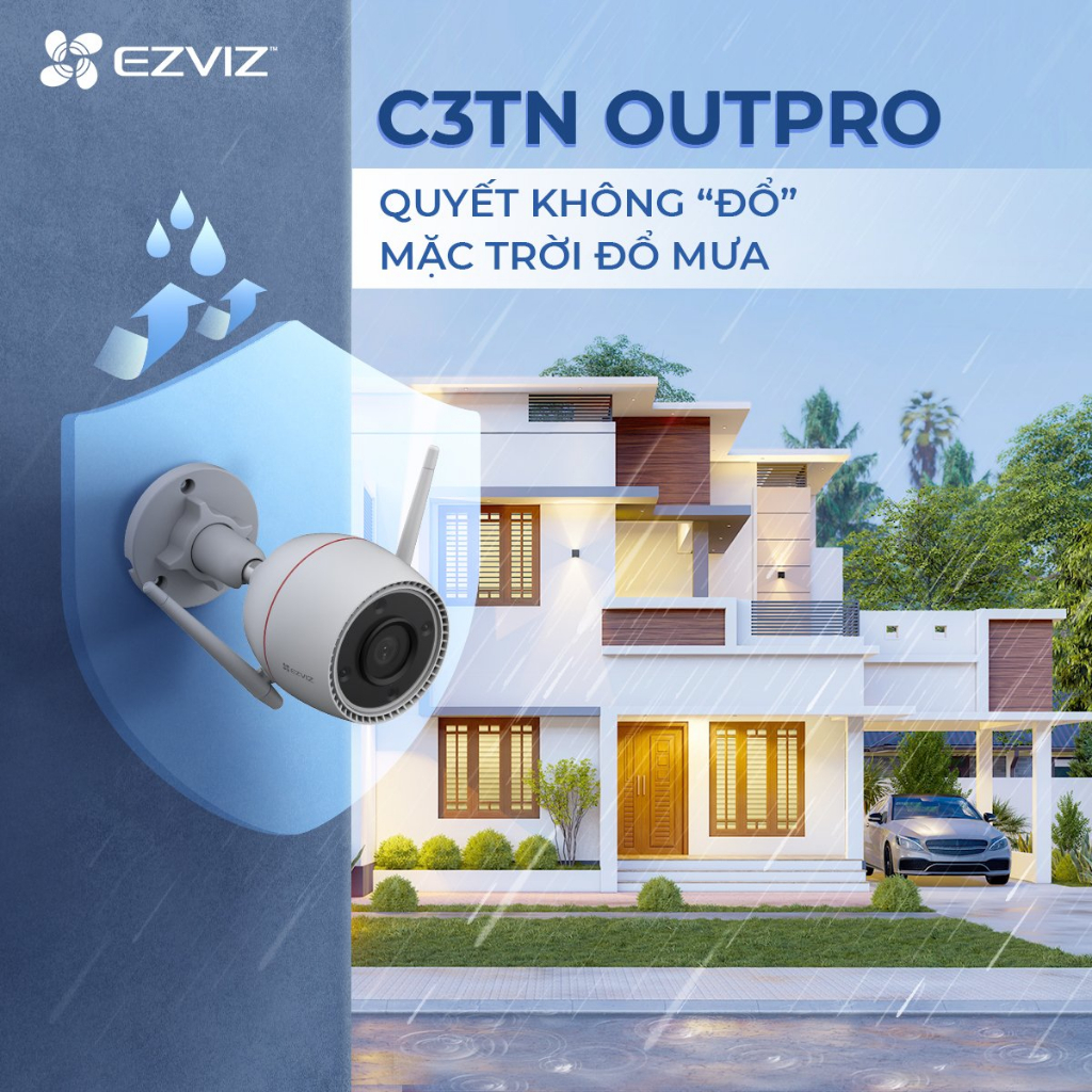 Camera Wifi EZVIZ Ngoài Trời C3TN 3MP 2K Có Màu Đêm, Tích Hợp Ai, Đàm Thoại 2 Chiều - Hàng Chính Hãng
