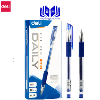 Bút gel ngòi 0.5 mm xanh/ đen/ đỏ/ tím - deli e6600s