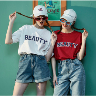 Áo thun nữ in chữ Beauty form vừa thun cotton cao cấp loại 1 vải dày dặn size M, L bán chạy áo phông hot thời trang