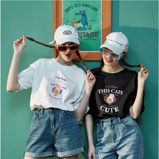 Áo thun form vừa cao cấp loại 1 in chữ This cat thun cotton dày dặn áo phông bán chạy thời trang size M, L màu trắng đen