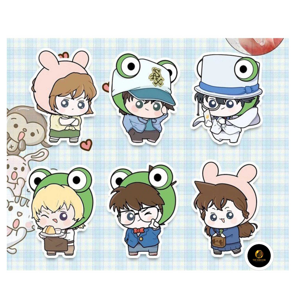 ( Mica trong acrylic) Móc khóa DETECTIVE CONAN Thám Tử Lừng Danh ver Ếch con anime chibi độc đáo