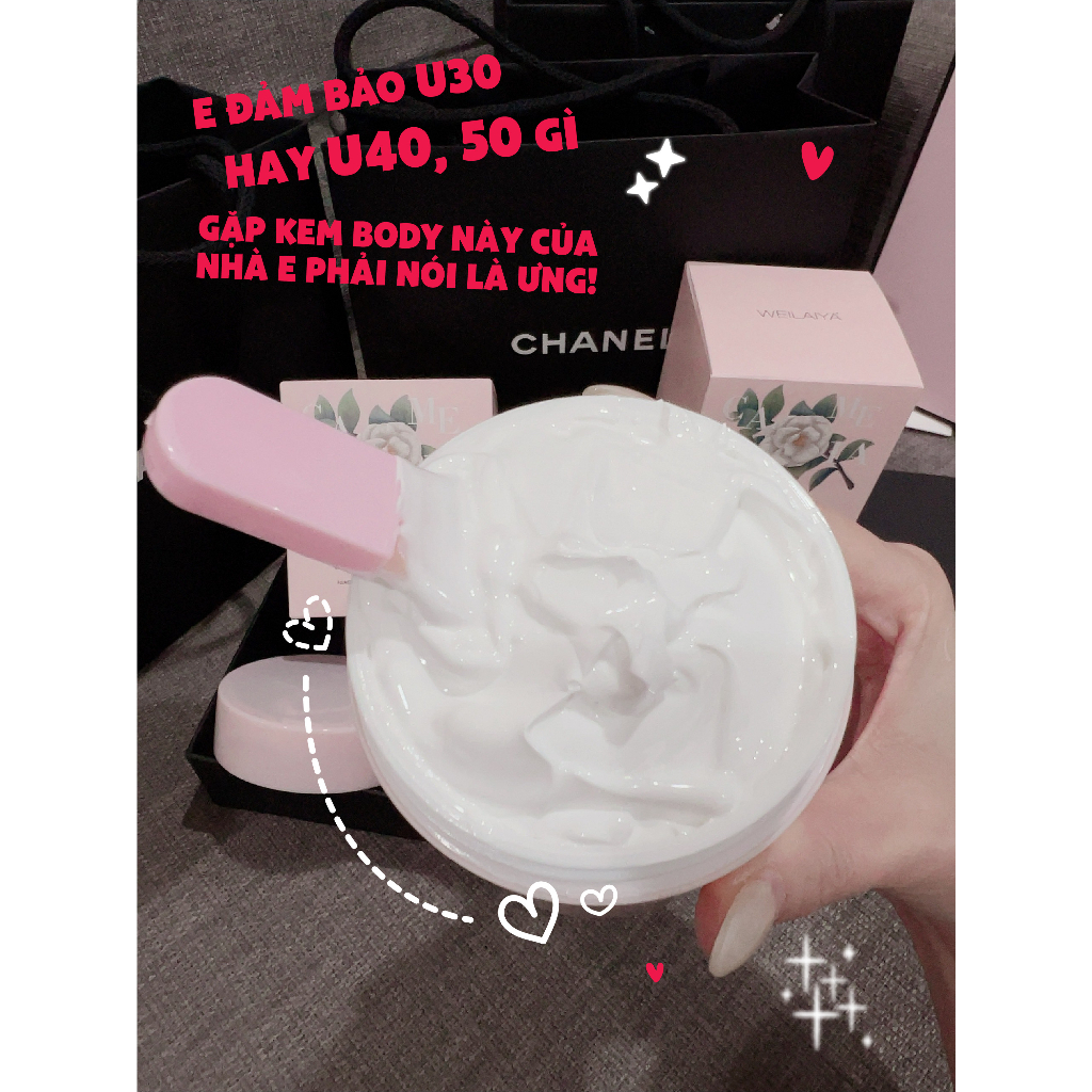 Kem Body Kích Trắng Nâng Tone Bảo Vệ Da Weilaiya Body Cream, 200g TẶNG 2 mini tắm