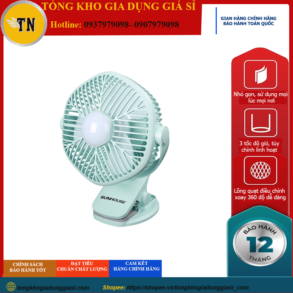 Quạt Sạc Mini Sunhouse SHD7111, hàng chính hãng