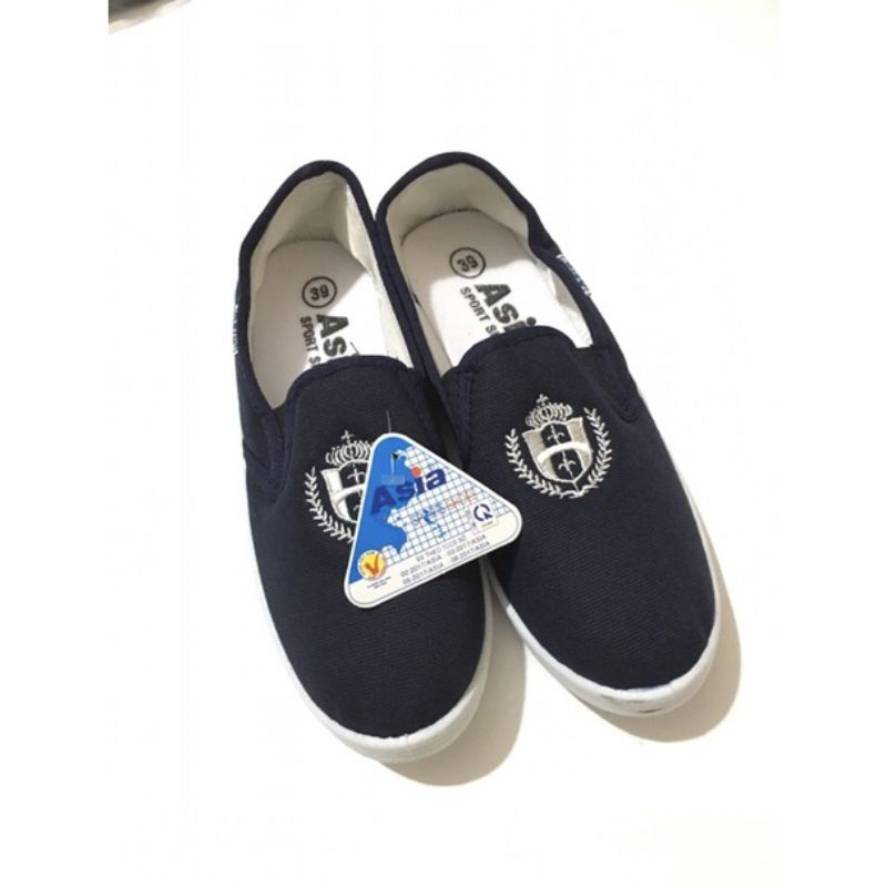 Giày vải bảo hộ lao động Asia size 35-43, giày ba ta nam nữ Asia xanh