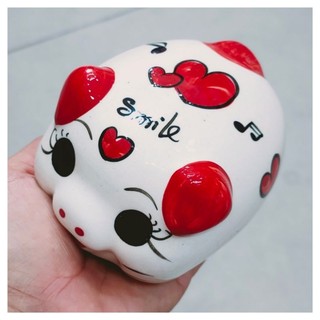 heo đất SỨ TRẮNG SIZE VỪA chất liệu sứ bóng đẹp (cao 7 cm dài 9 cm)