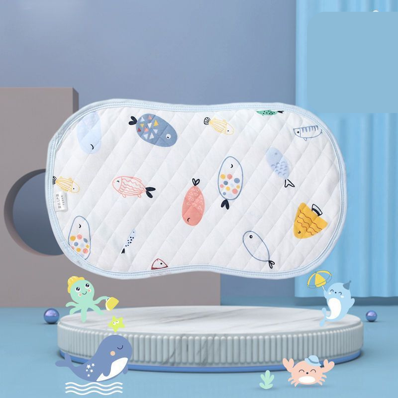 Gối xô sơ sinh gối cotton cho bé sơ sinh 25x40cm gối hạt đậu chống bẹp đầu thoáng khí sử dụng được 2 mặt