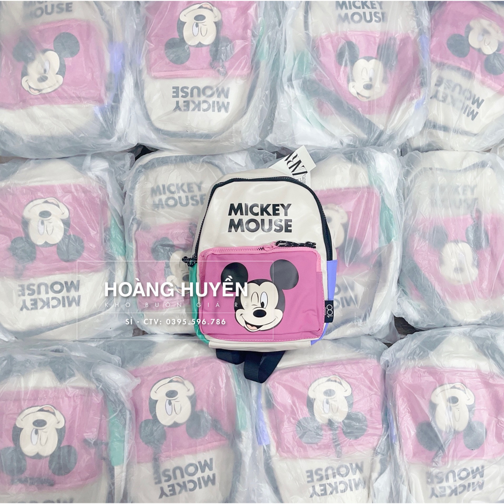 BALO CHO BÉ MICKEY BE HỒNG MẪU MỚI 2023 - CHO BÉ MẪU GIÁO - BÉ ĐI CHƠI - EMMIT BL97