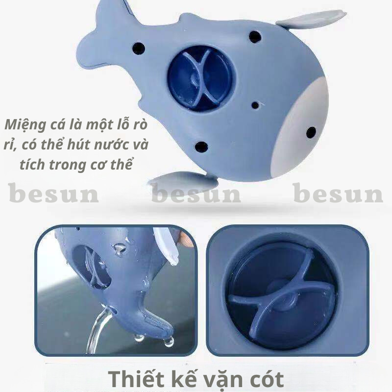 Đồ chơi nhà tắm cá vặn cót ngộ nghĩnh thả bồn bơi trong nước cho bé