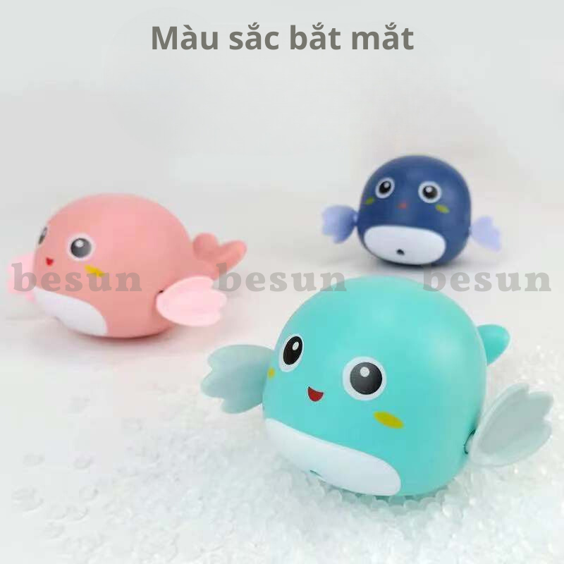 Đồ chơi nhà tắm cá vặn cót ngộ nghĩnh thả bồn bơi trong nước cho bé