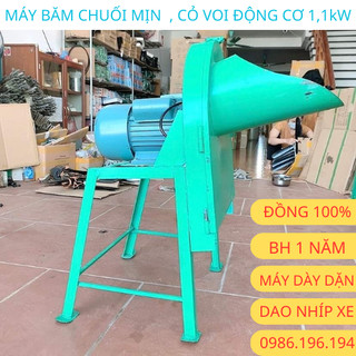 Máy thái chuối siêu mịn, máy cắt chuối nguyên cây - băm cỏ voi. động cơ 1,1kw bao dây đồng 100%