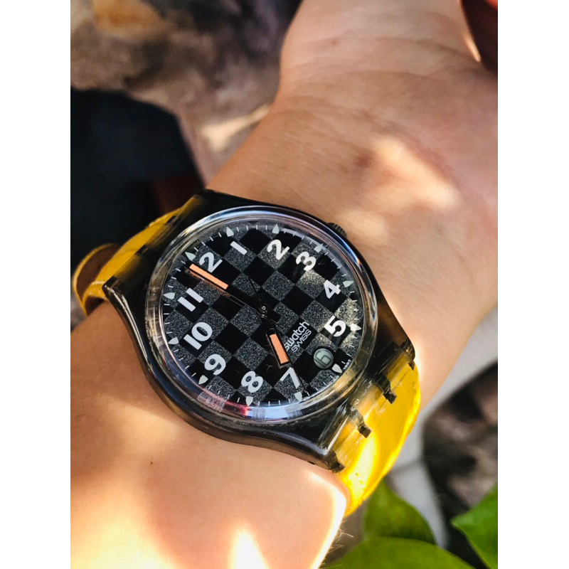 Đồng hồ nam swatch mặt 35mm máy Thuỵ 🇨🇭🇨🇭🇨🇭🇨🇭🇨🇭 dây da