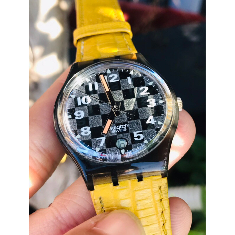 Đồng hồ nam swatch mặt 35mm máy Thuỵ 🇨🇭🇨🇭🇨🇭🇨🇭🇨🇭 dây da