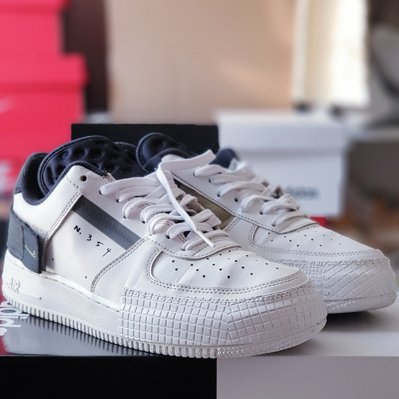 Giày Air Force 1 Type White Black Volt, size 40-42, real 2hand