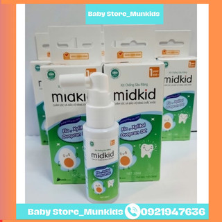 Combo 2 xịt răng midkid xanhcho bé. midkid giúp bảo vệ men răng,hết sâu sún, hà mủn.an toàn cho bé
