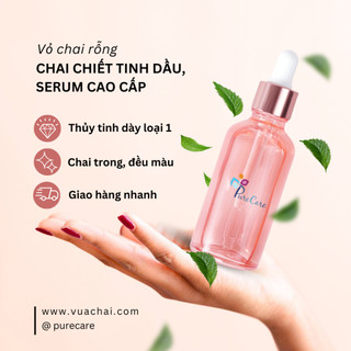Chai serum PURECARE 3ml 5ml 10ml 15ml 20ml 30ml kiểu dáng độc đáo, nắp bóp giọt tinh dầu cao cấp