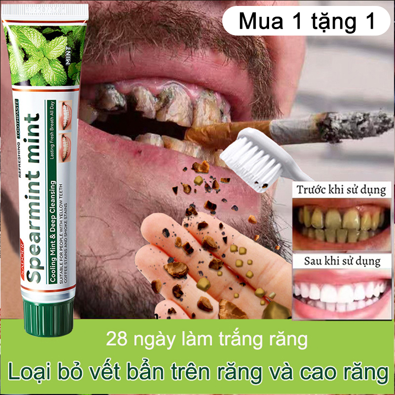 Kem Đánh Răng Làm Trắng Răng loại bỏ cao răng hôi miệng tẩy ố vàng 100g,làm sạch răng làm mới hơi thở khử