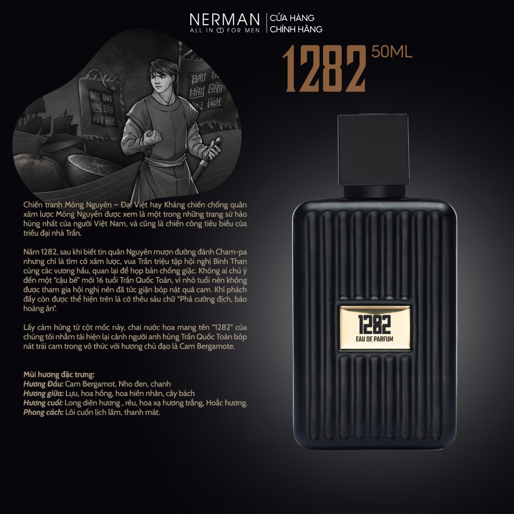 Nerman - Nước hoa nam Nerman 4000 chính hãng, Hương thơm mạnh mẽ lôi cuốn, lưu hương tới 8h-10h dung tích 50ml/chai