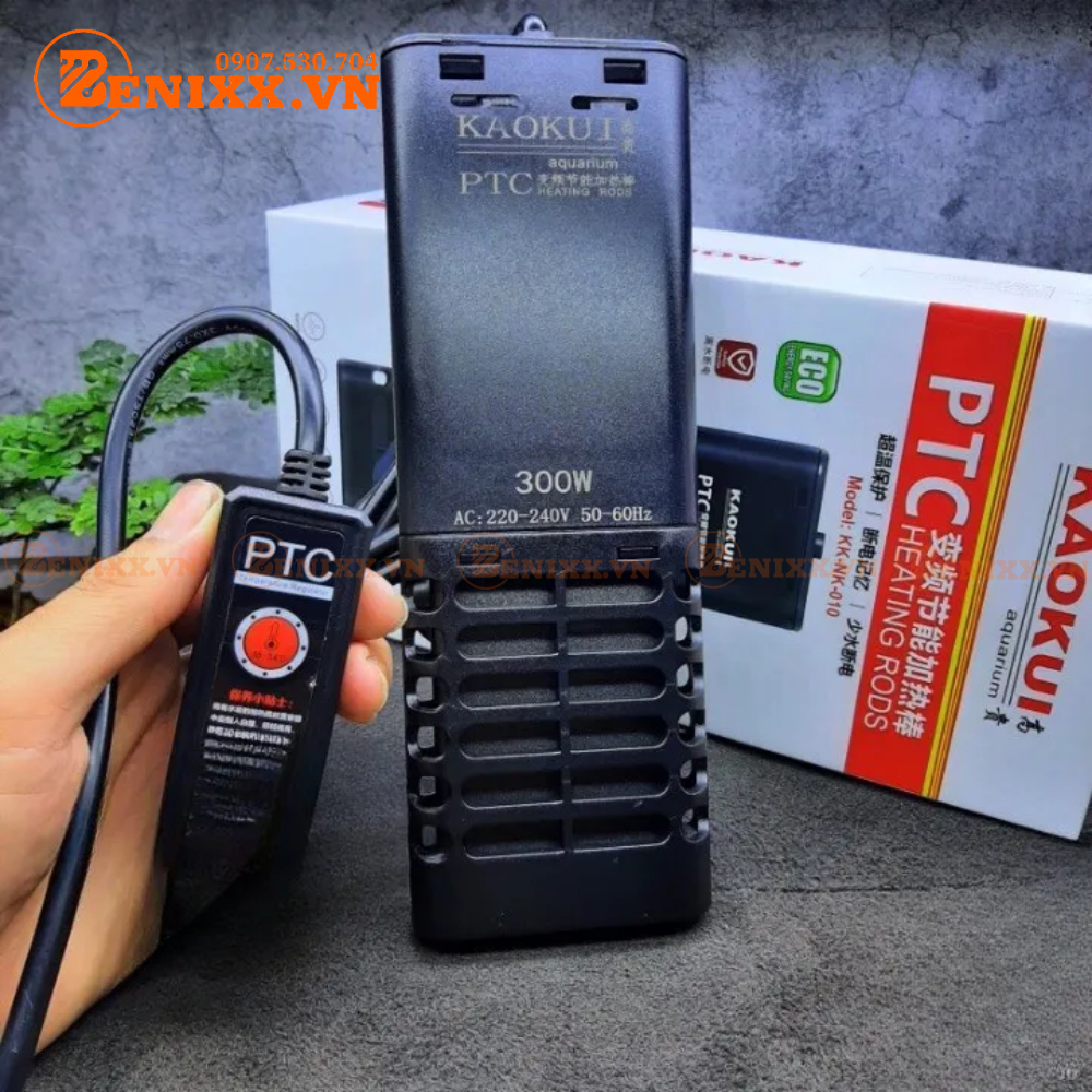 Cây Sưởi Bể Cá Hồ Kính - Chống Bỏng Cá Giật Tự Ngắt - Điện Tử PTC KaoKui - Sưởi Vỏ Bọc Cao Cấp Cho Bể Cá