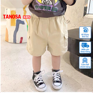 Quần đùi cho bé quần short cho bé trai và bé gái tanosa kids chất kaki đũi mềm mịn thoáng mát thời trang trẻ em