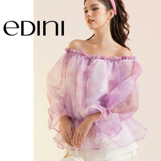 Áo organza trễ vai tay dài dễ thương - edini - a1587