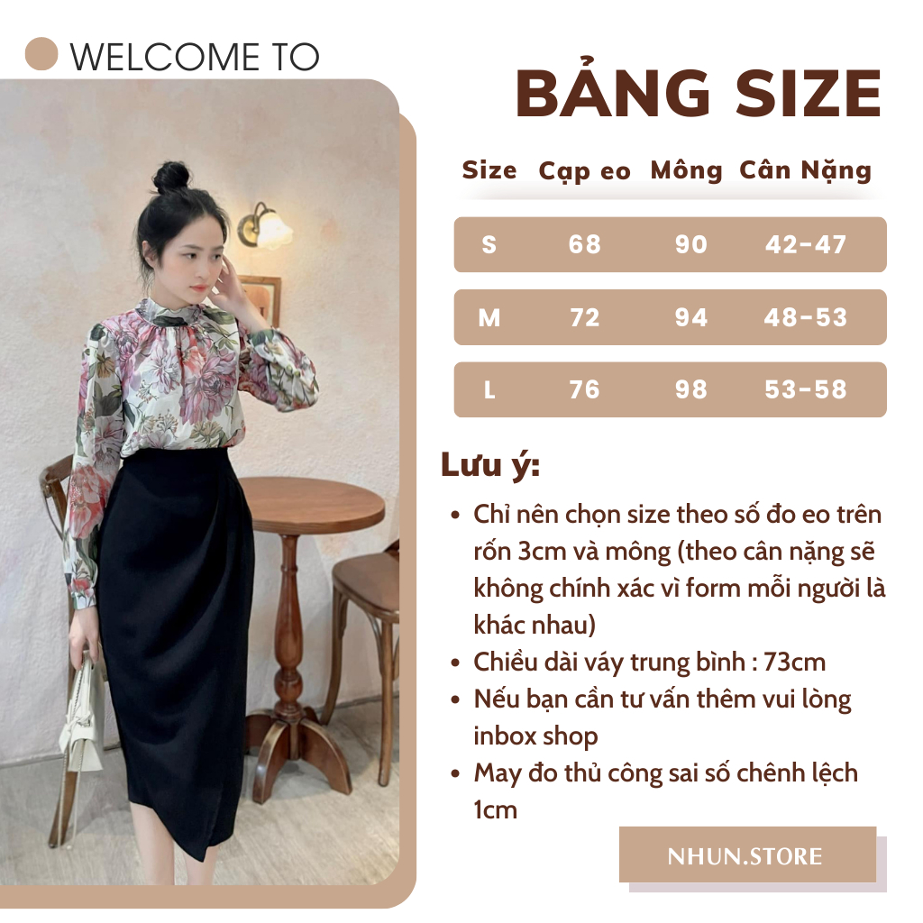 Chân Váy Bút Chì NhunFashion Chân váy công sở thiết kế zuýp đắp tà xếp nếp eo thanh lịch N120 | BigBuy360 - bigbuy360.vn