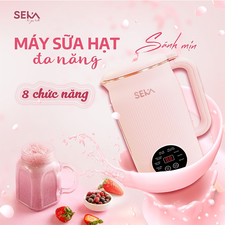 Máy xay sữa hạt SEKA SK-320 600ml công suất 600W 6 chức năng, máy làm sữa hạt đa năng bảo hành 12 tháng