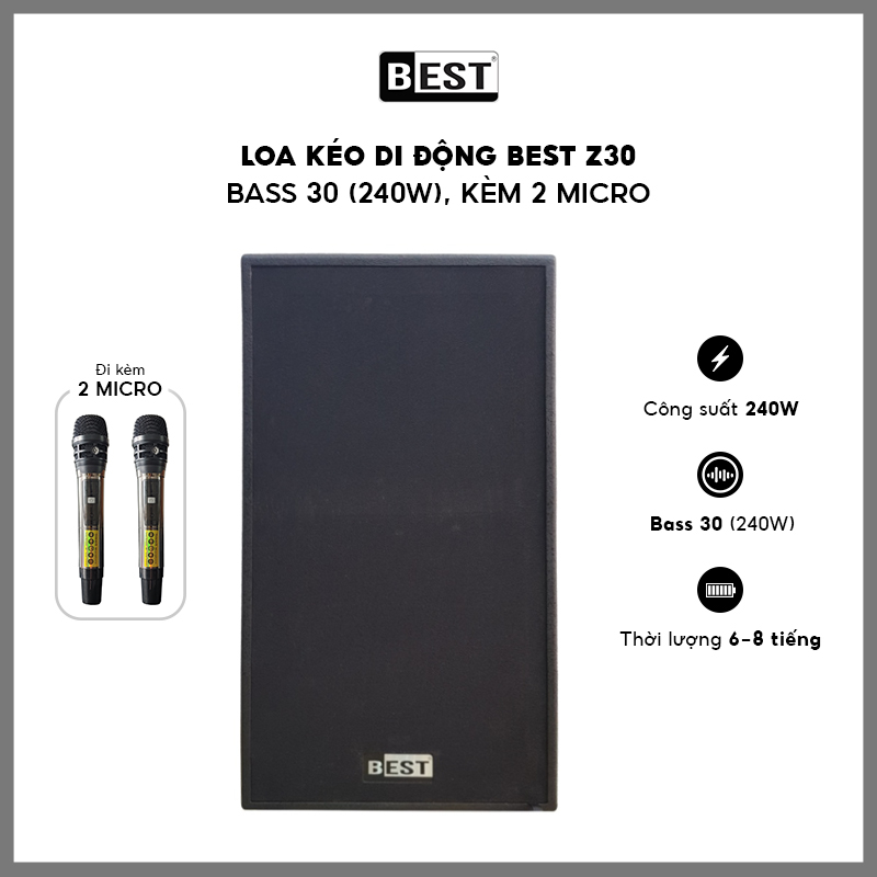 Loa kéo Best Z30 | Bass 30 , Kèm 2 Micro