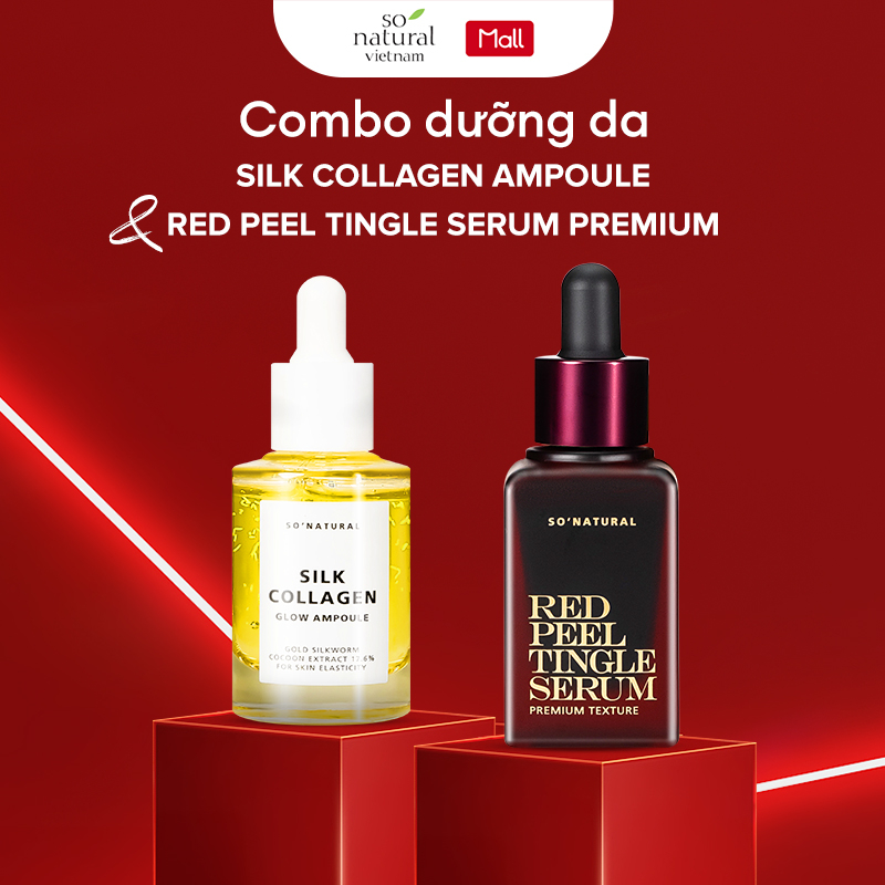 Combo Dưỡng Da Red Peel Premium Và Silk Collagen Ampoule Chính Hãng So Natural