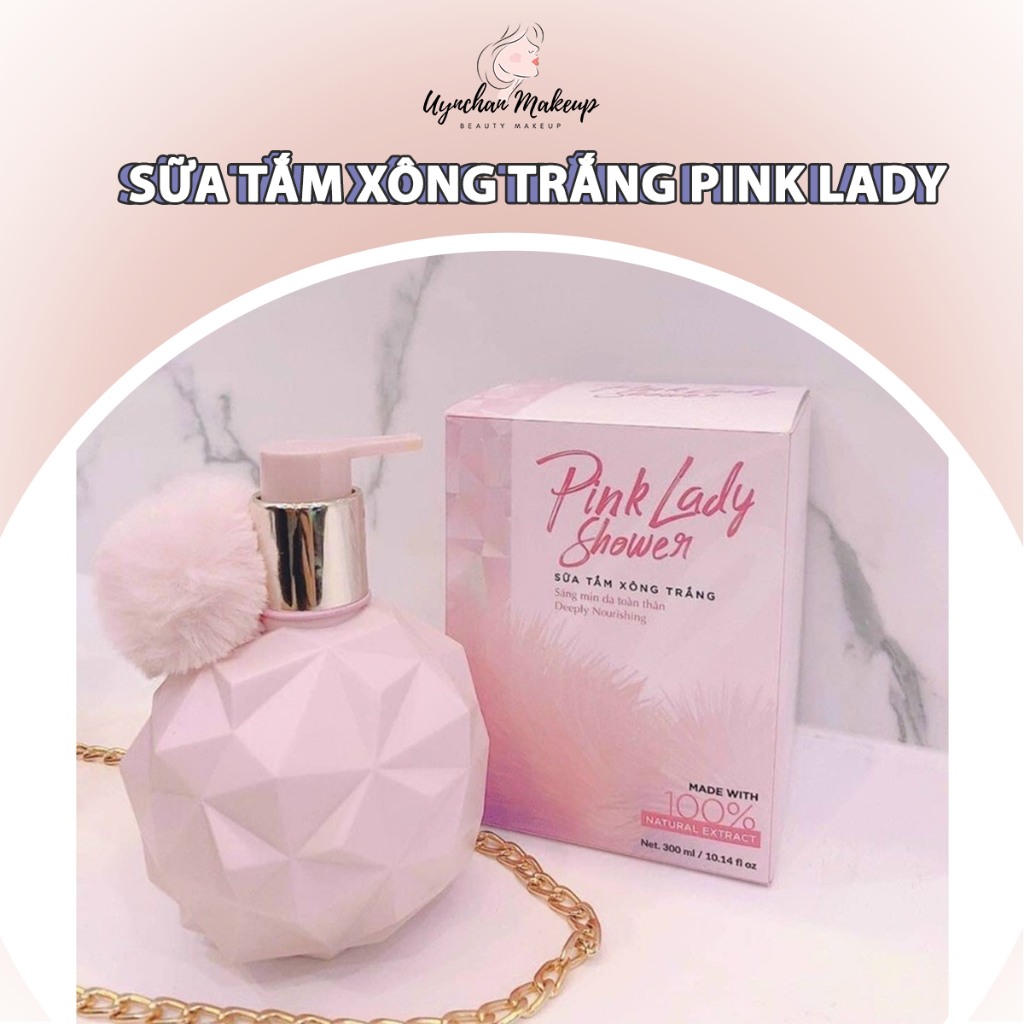 Sữa tắm xông trắng Pink Lady hương nước hoa dưỡng trắng da màu hồng Uynchan