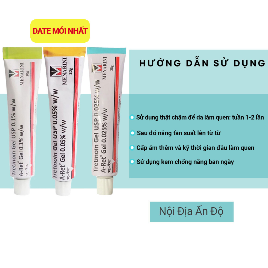 Tretinoin Aret Gel Giảm Mụn Mờ Thâm Nám