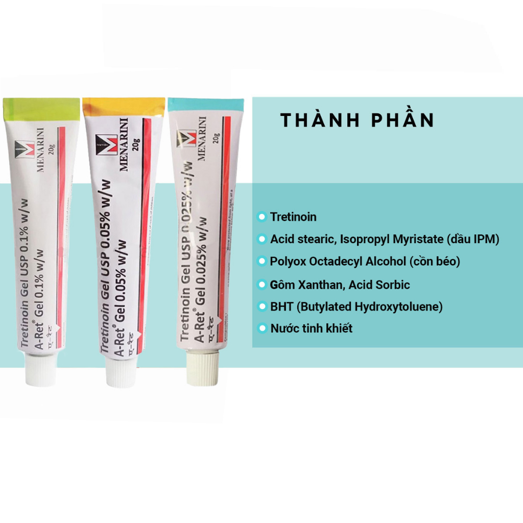 Tretinoin Aret Gel Giảm Mụn Mờ Thâm Nám