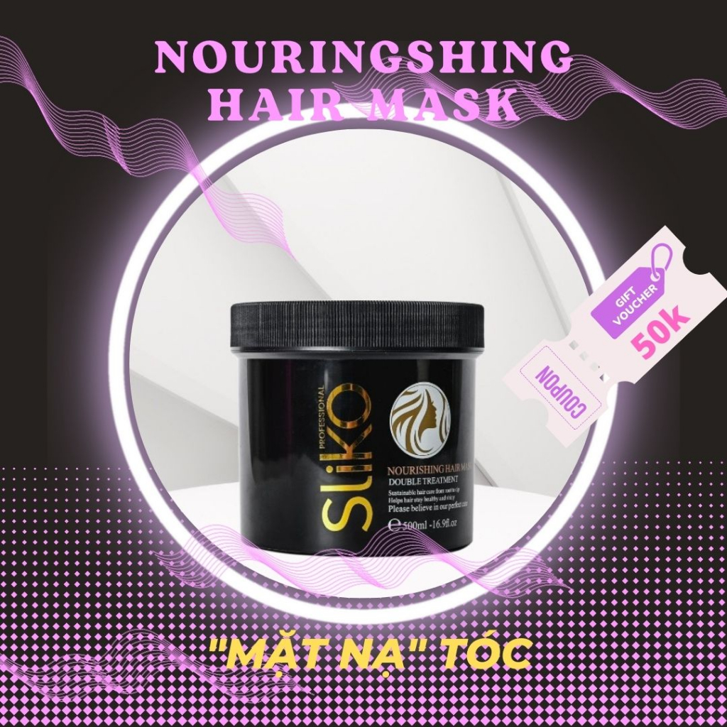 Kem ủ tóc SLIKO Keratin Smooth Tinh Dầu Argan Vào nếp suôn mượt 500ML
