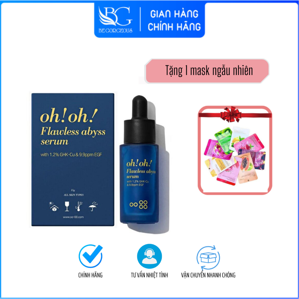 Tinh chất giảm sẹo lõm oh!oh! Flawless Abyss Serum (with 1.2% GHK-Cu & 9.9ppm EGF) (20ml) - Be g0rgeous