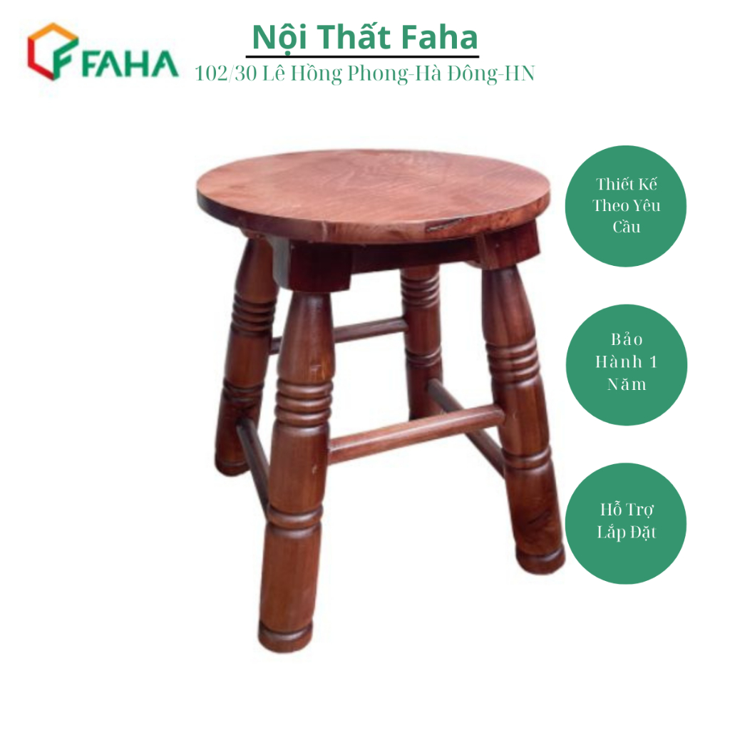 Bàn Ghế Cafe – Ghế AHA Đôn Giả Cổ AH18-Nội Thất Faha
