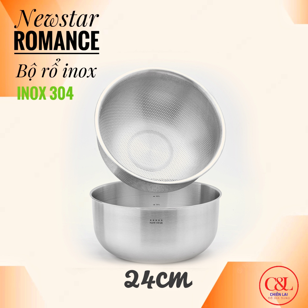 Bộ rổ Inox 304 cao cấp Newstar Romance