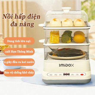 Nồi hấp điện 24L , nồi hấp 2 tầng, nồi điện hấp, 800W Đặt lịch hẹn nồi hấp , nồi hấp cách thủy, nồi hấp rau củ quả, nồi
